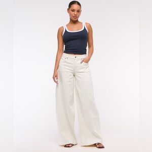 Abercrombie Linen-Blend Ultra Wide Leg Jean
